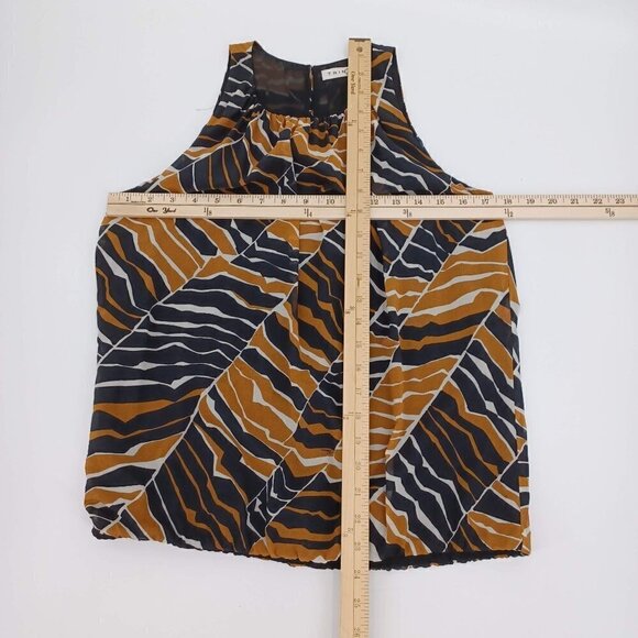Trina Turk Bella Printed Silk Sleeveless Blouse Women's S Abstract Chiffon Artsy - Picture 10 of 11